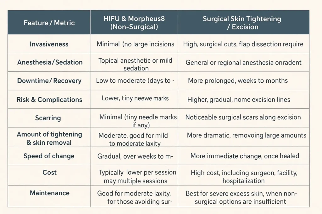The Science of Skin Tightening 2 Table of skin tightening Llanelli benefits compared to surgical options
